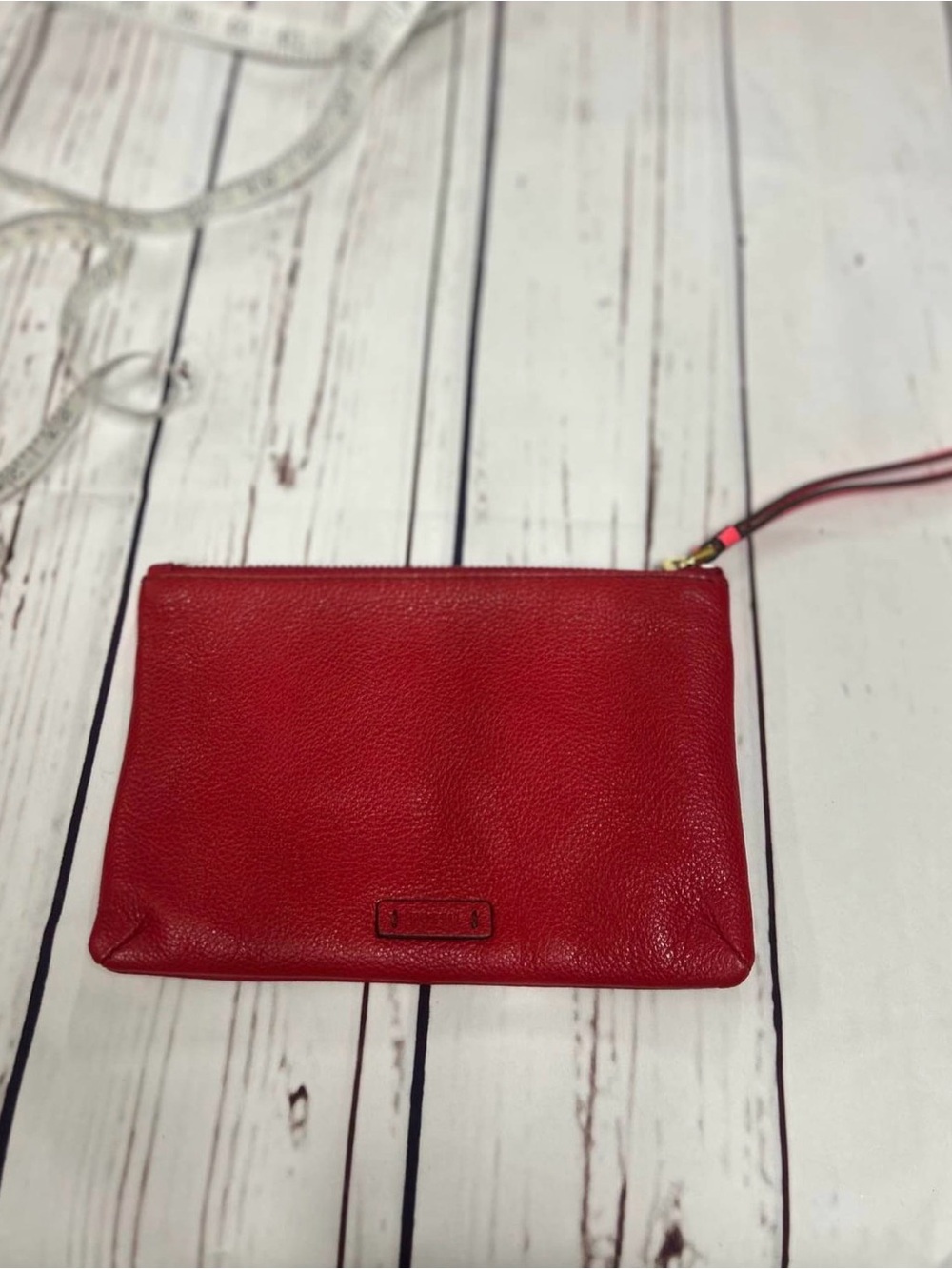 Fossil Red Leather Wristlet Clutch